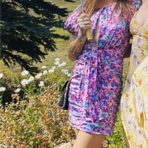 For Love And Lemons Pink and Purple Floral Dress